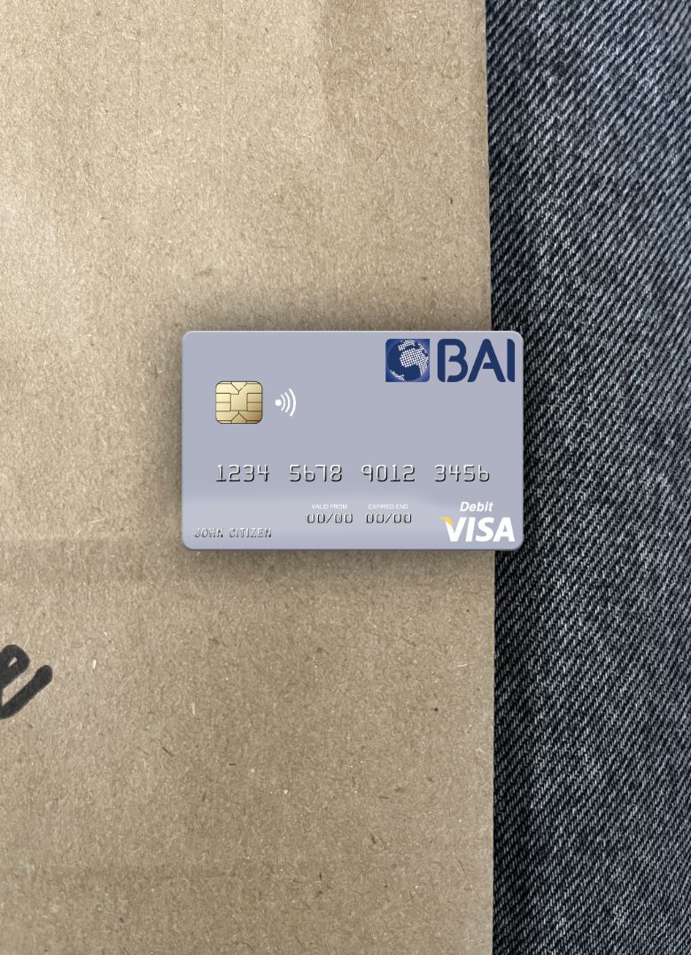 Download Portugal Banco BAI Europa visa debit card photolook front Photoshop template